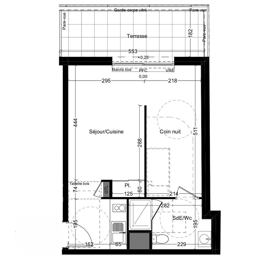 Photo RENNES - Appartement 1 pièce de 35.53m² - terrasse de 10.05m² - 1er étage - ascenseur image 2/2