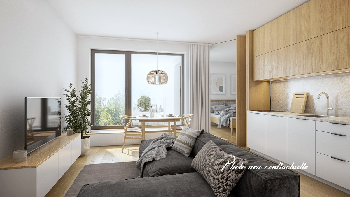 LA RICHARDAIS - Appartement 2 pièces de 47.50m² Sud - 2ème étage - ascenseur - balcon 6.80m² - stationnement privatif