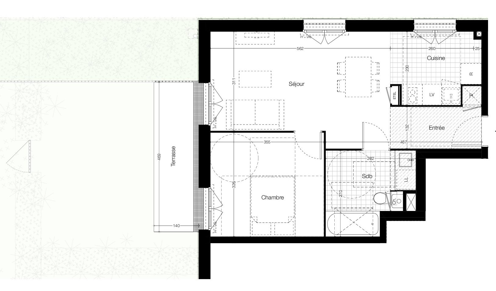 Photo VITRE - Appartement 2 pièces 46.50m² Ouest - terrasse de 6.60m² - rez-de-chaussée - ascenseur -  stationnement image 2/3
