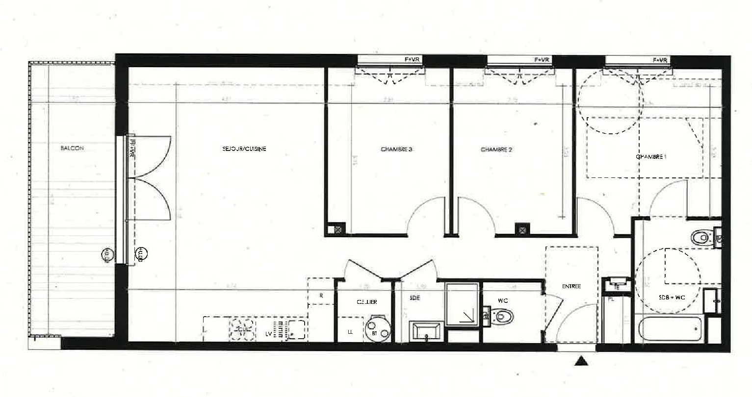 Photo LA RICHARDAIS - Appartement 4 pièces de 80m² Sud- 3ème étage - ascenseur - balcon 12.05m² - stationnements image 2/3