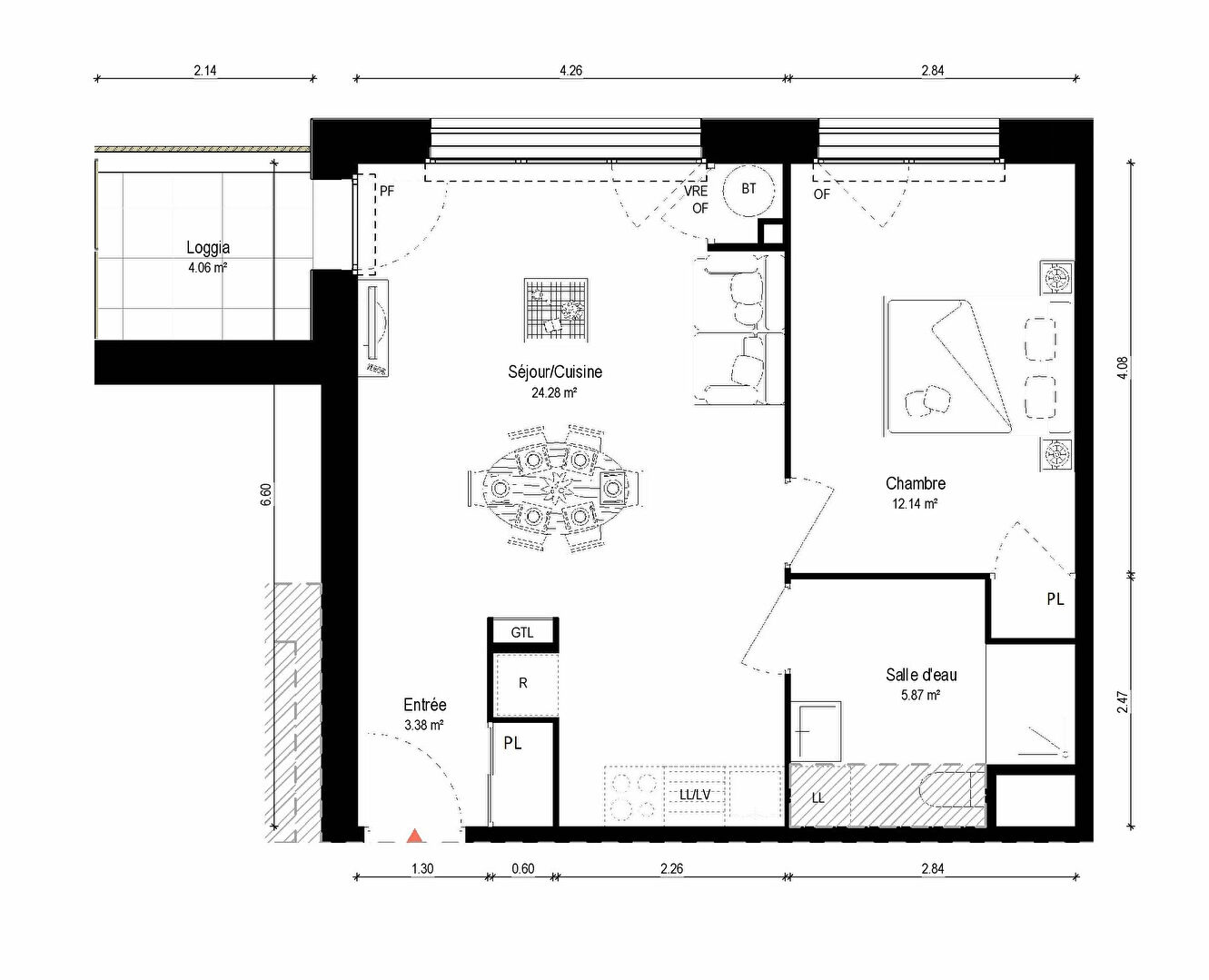 Photo Chantepie - Appartement 2 pièces de 45.08m² - balcon de 4.06m² - 1er étage - ascenseur - stationnement image 2/3