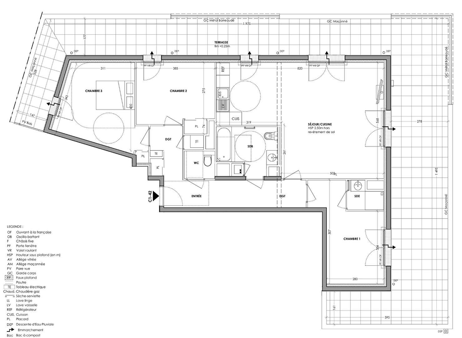 Photo CHANTEPIE - Appartement 4 pièces de 102.55 Sud Ouest - terrasse de 82.55m² - 4ème étage - ascenseur - stationnements image 2/3