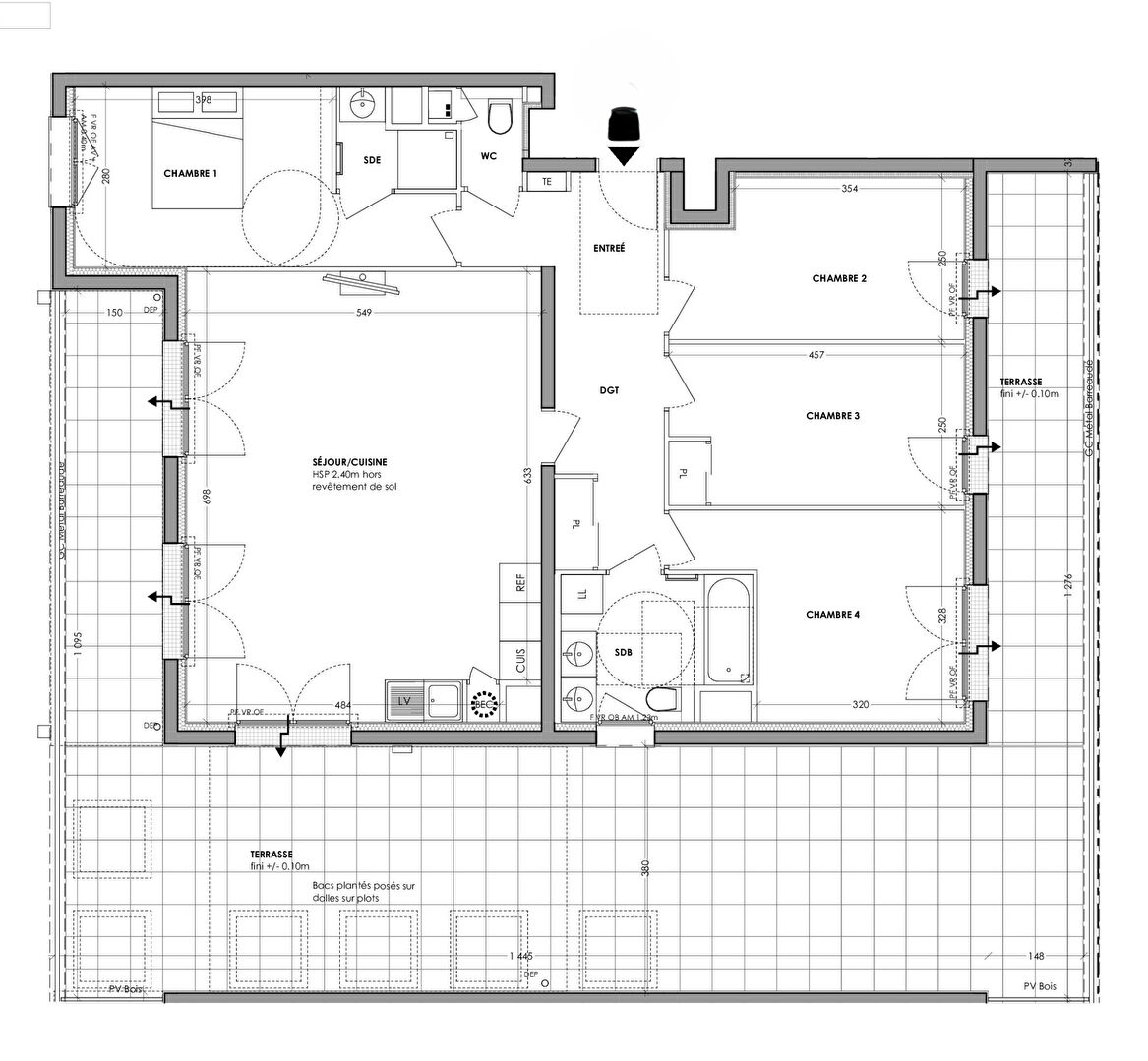 Photo CHANTEPIE - Appartement 4 pièces de 106.40 Ouest - terrasse de 83.40m² - 1er étage - ascenseur - stationnements image 2/3