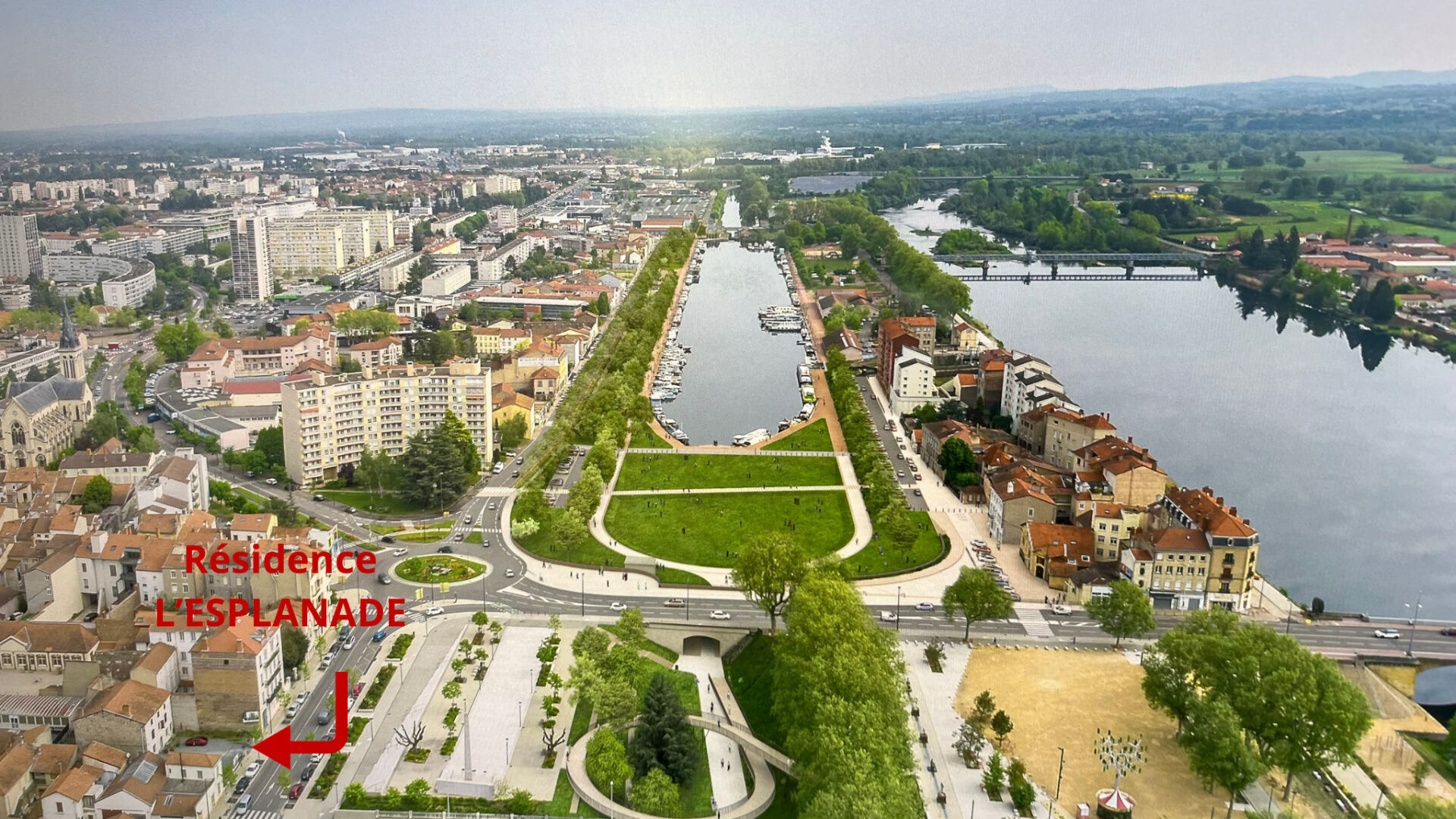 Photo EXCLUSIVITE - ROANNE PORT PROGRAMME NEUF  - Résidence haut de gamme - Appartement 75.59 m² (lots 4)  avec terrasse de 11.91 m² image 2/6