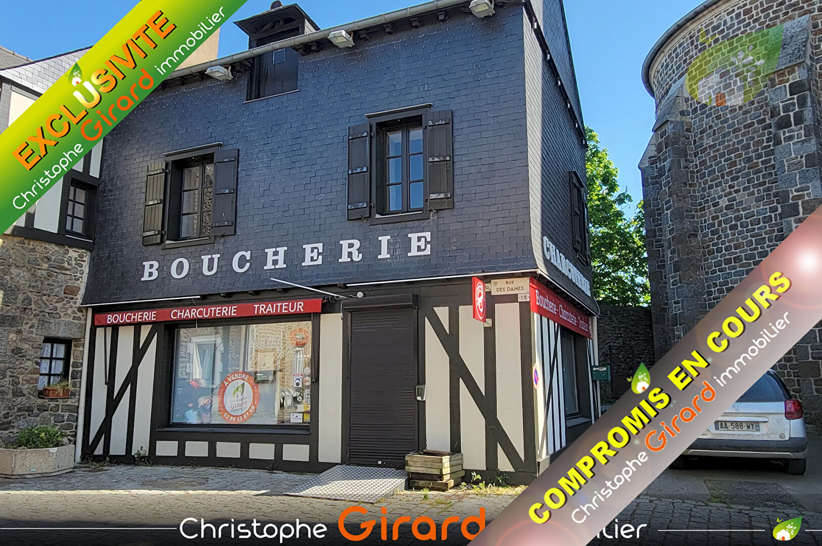 TINTENIAC (35190), MAISON ET LOCAL COMMERCIAL SUR L'AXE RENNES (35000) - ST MALO (35400)