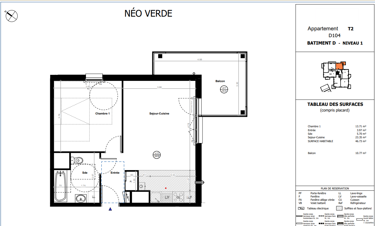 Photo T2 de 46 m2  a vendre - Orvault cholière image 2/2
