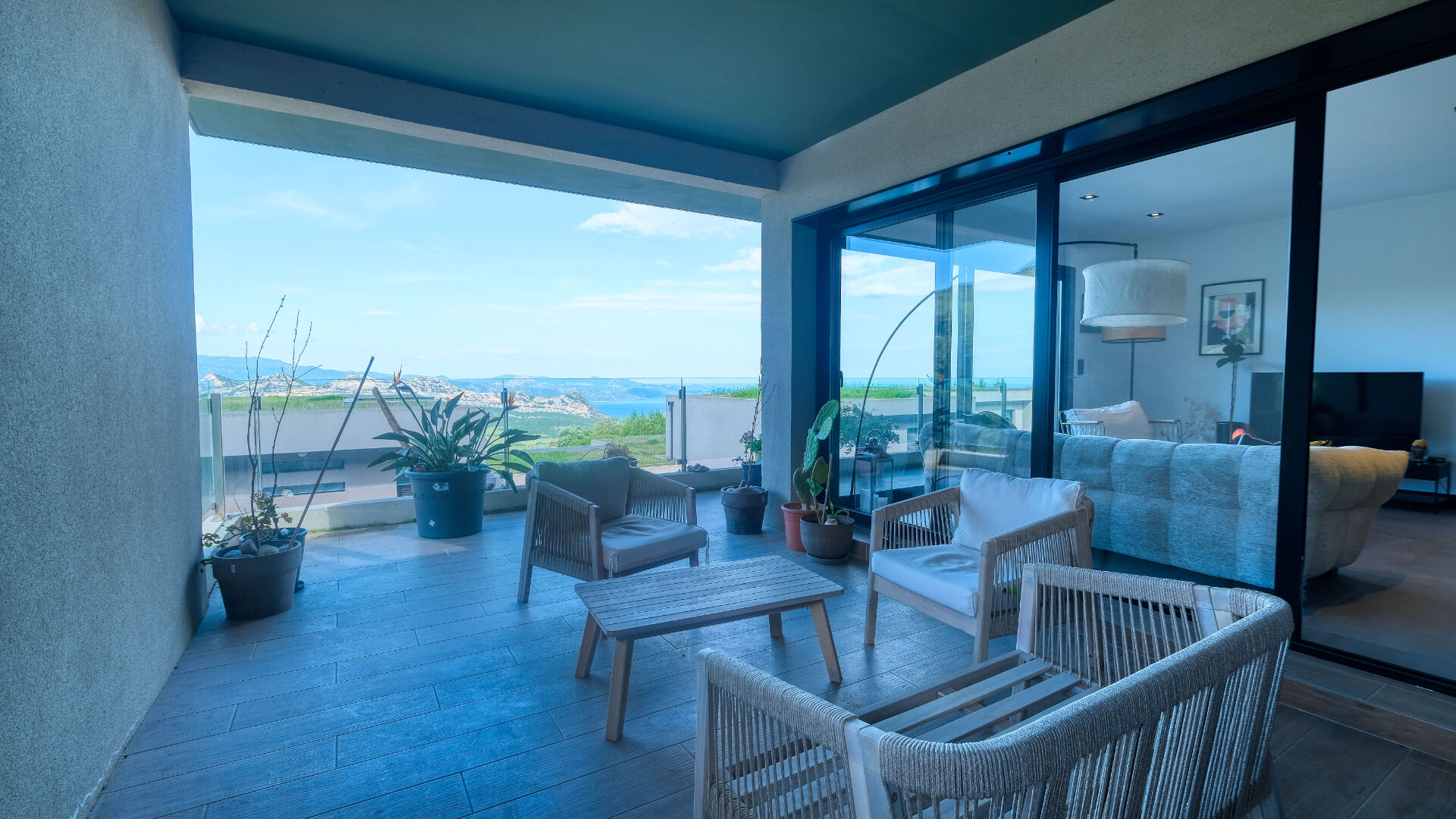 Photo Appartement Barbaggio 4 pièce(s) 108 m2 terrasse 56 m2 + garage + parking couvert + cave vue dégagée image 1/6