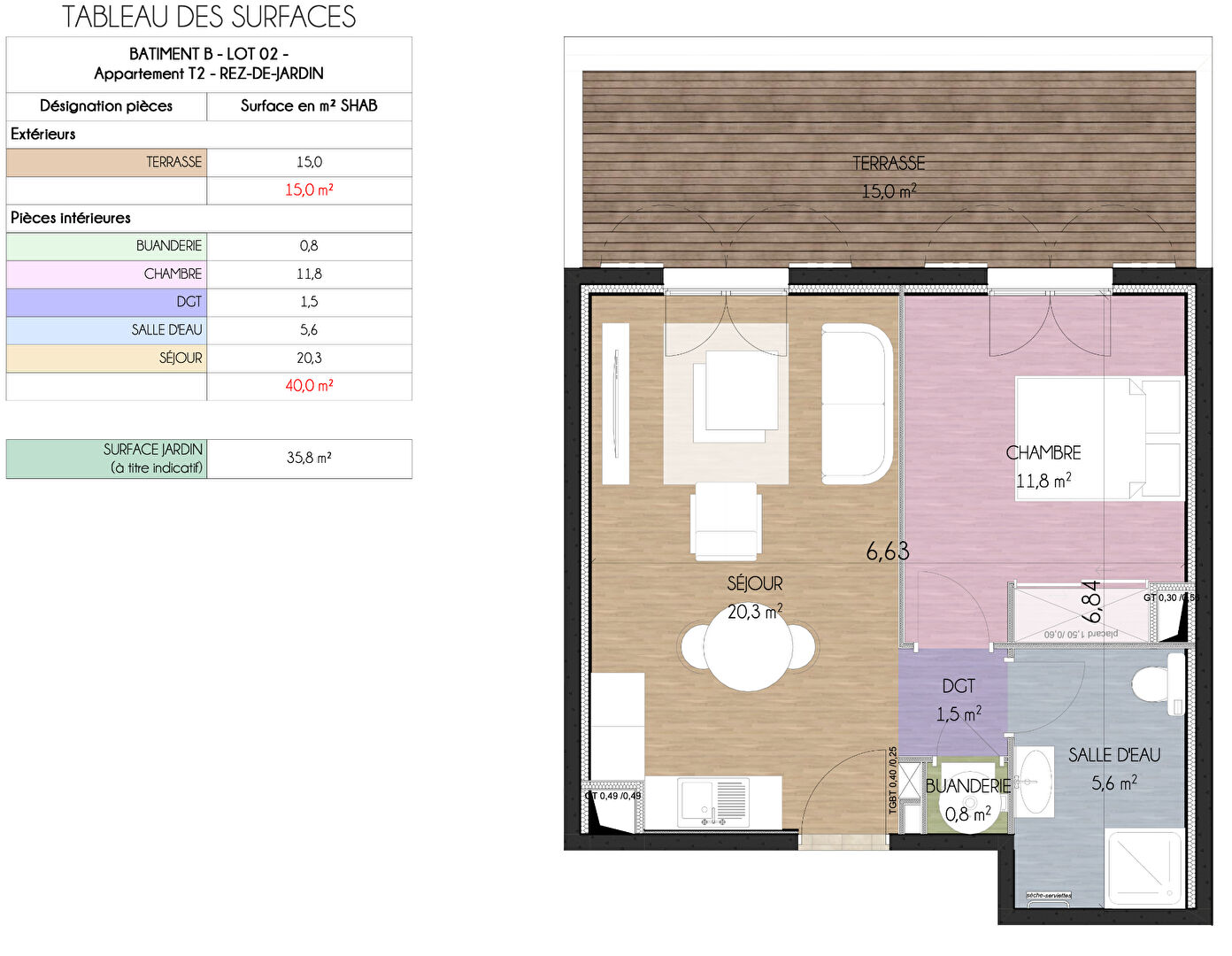 Photo Vente Appartement 2 pièces avec jardin Vescovato image 2/6