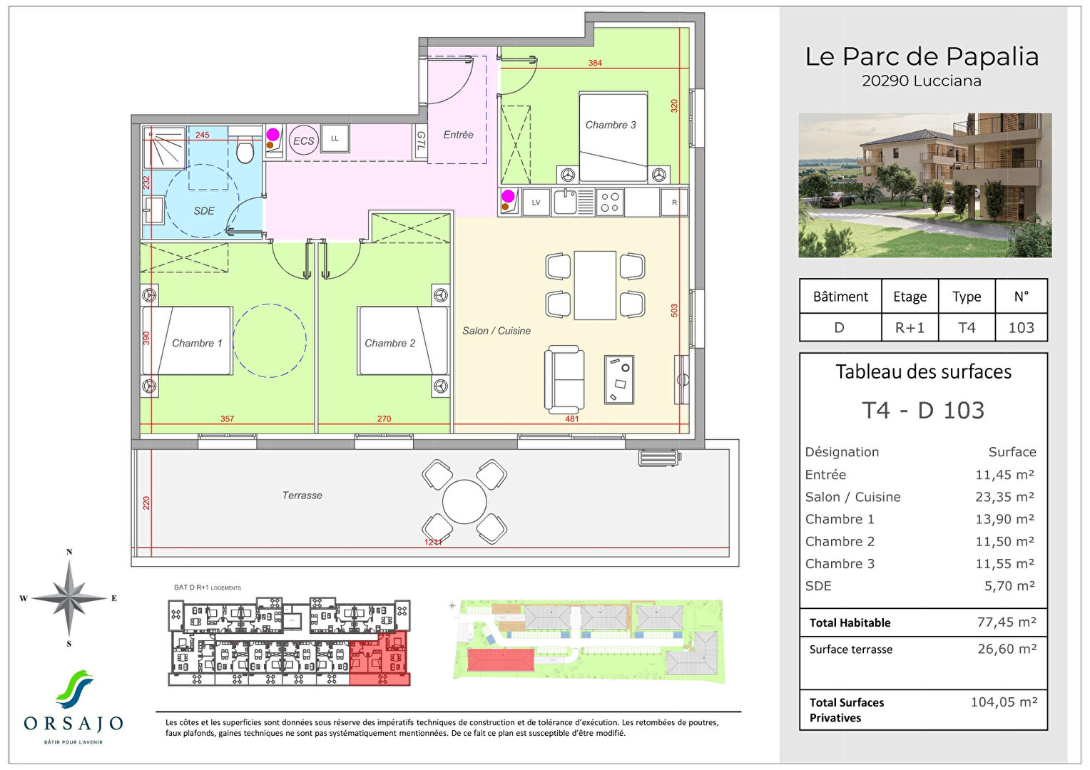 Programme Neuf - Appartements avec terrasse - Le Parc Papalia Lucciana
