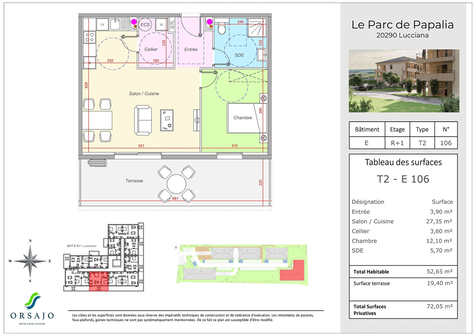Programme Neuf - Appartements avec terrasse - Le Parc Papalia Lucciana