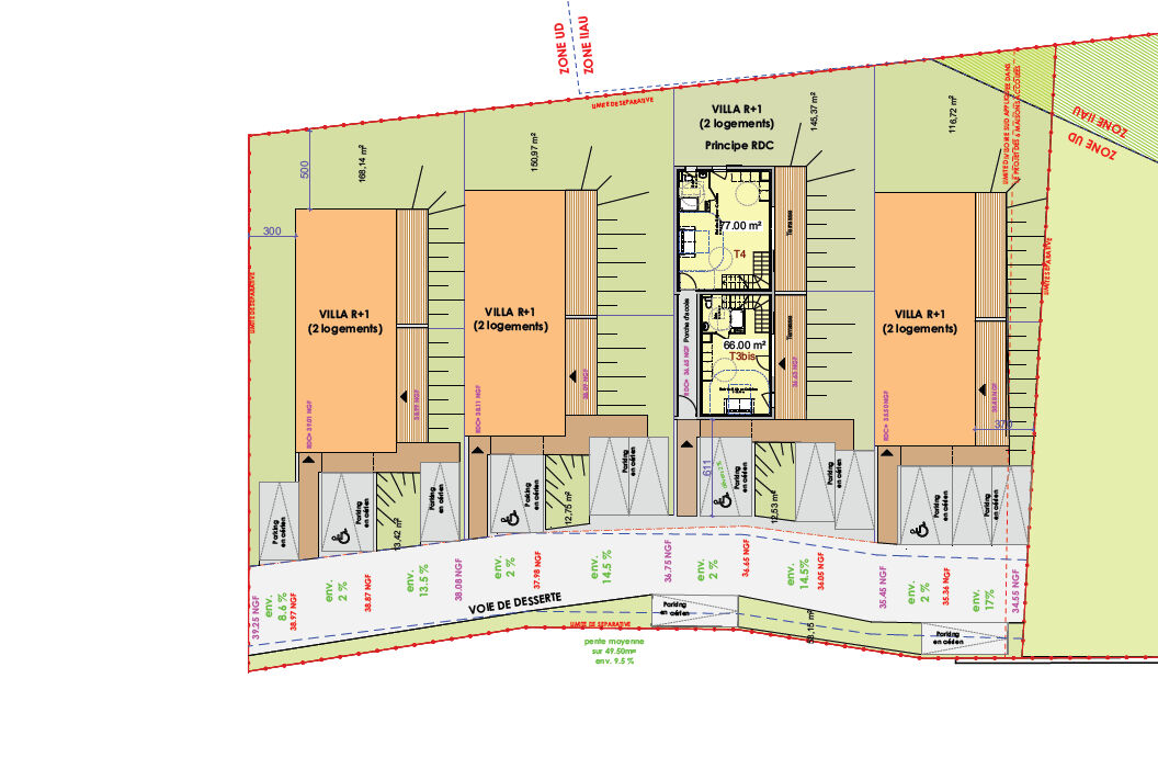 Terrain Boucau 1771 m2 PROJET 8 LOGEMENTS