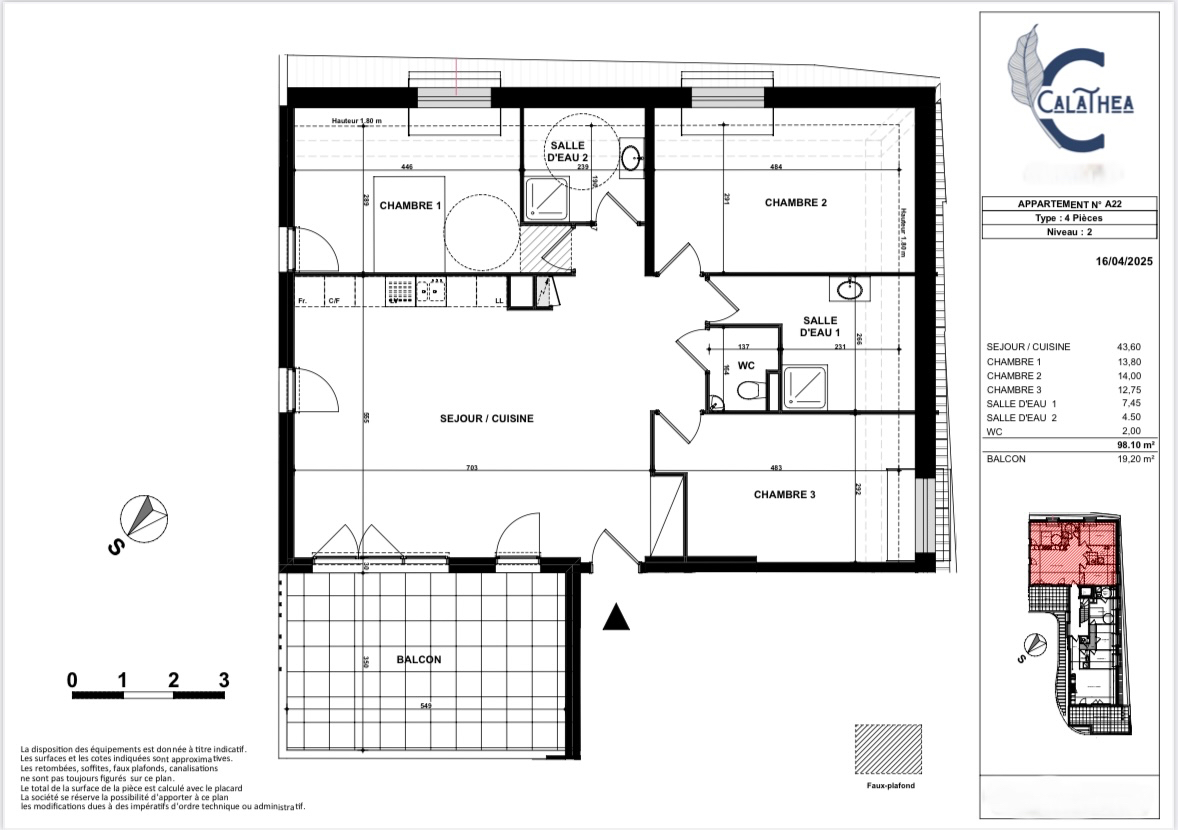 Photo Appartement 4 pièces  98 m² avec terrasse - Dernier étage image 2/2