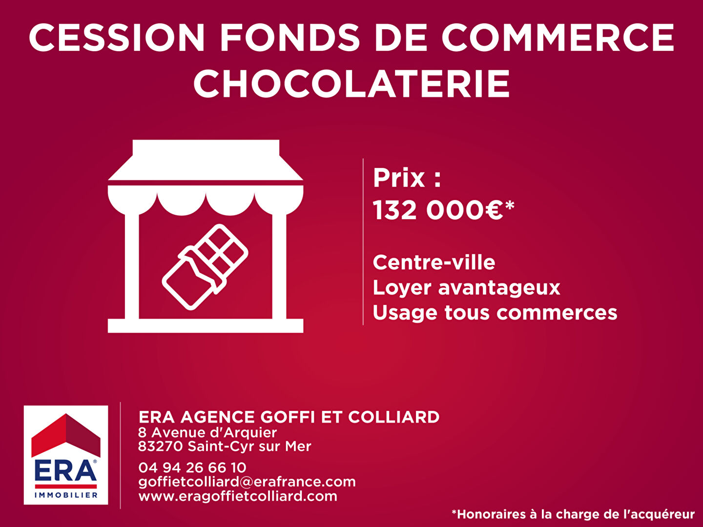 Fonds de commerce ou Droit au bail Chocolaterie Saint Cyr Sur Mer