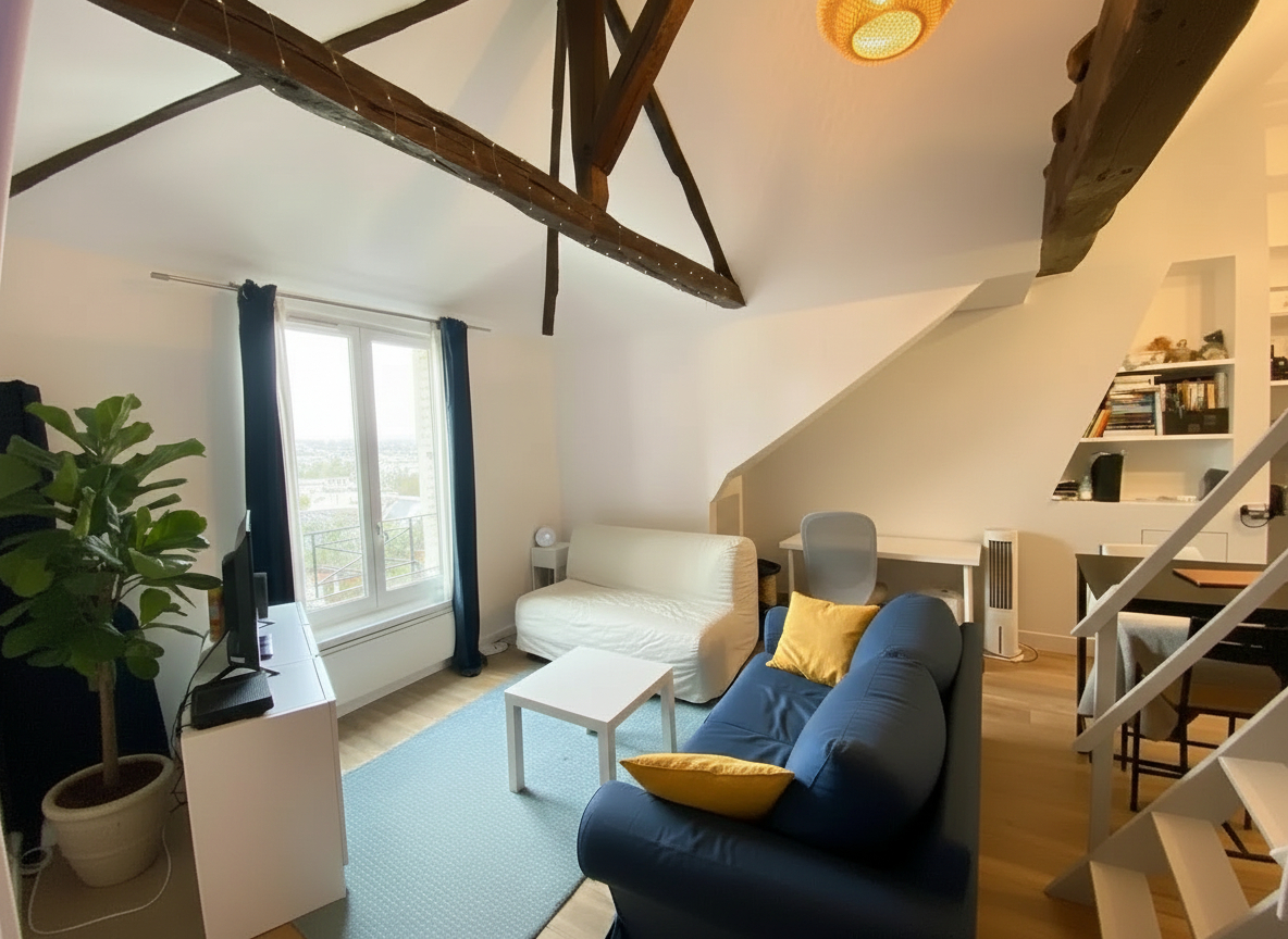 Beau studio avec mezzanine - 3,50m d'hauteur sous plafond