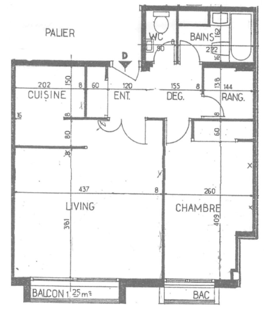 Appartement Paris 2 pièces 45,56 m2 carrez