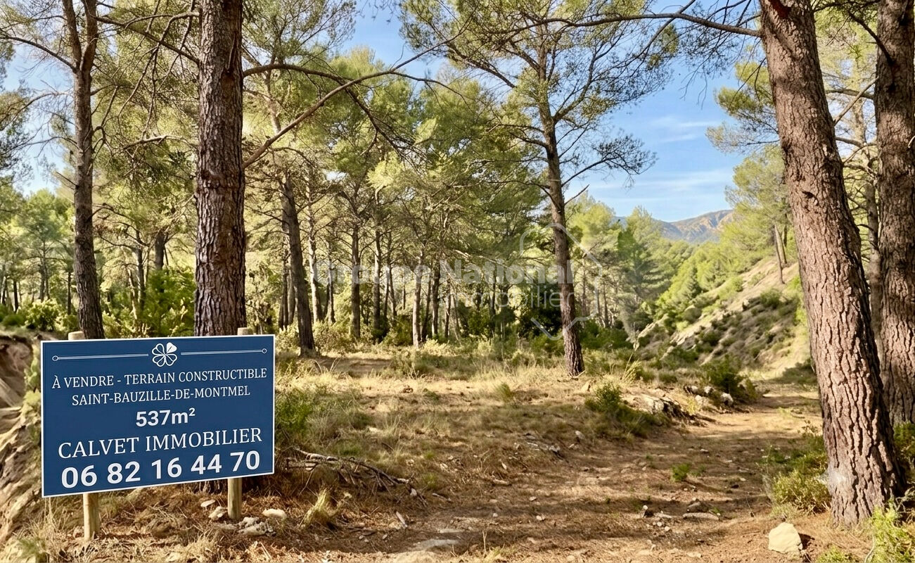 Terrain constructible de 537m² Saint Bauzille de Montmel