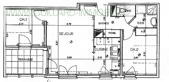 Photo CHATEAUGIRON- Appartement 55 m²- 2 chambres avec balcon terrasse & garage image 4/4