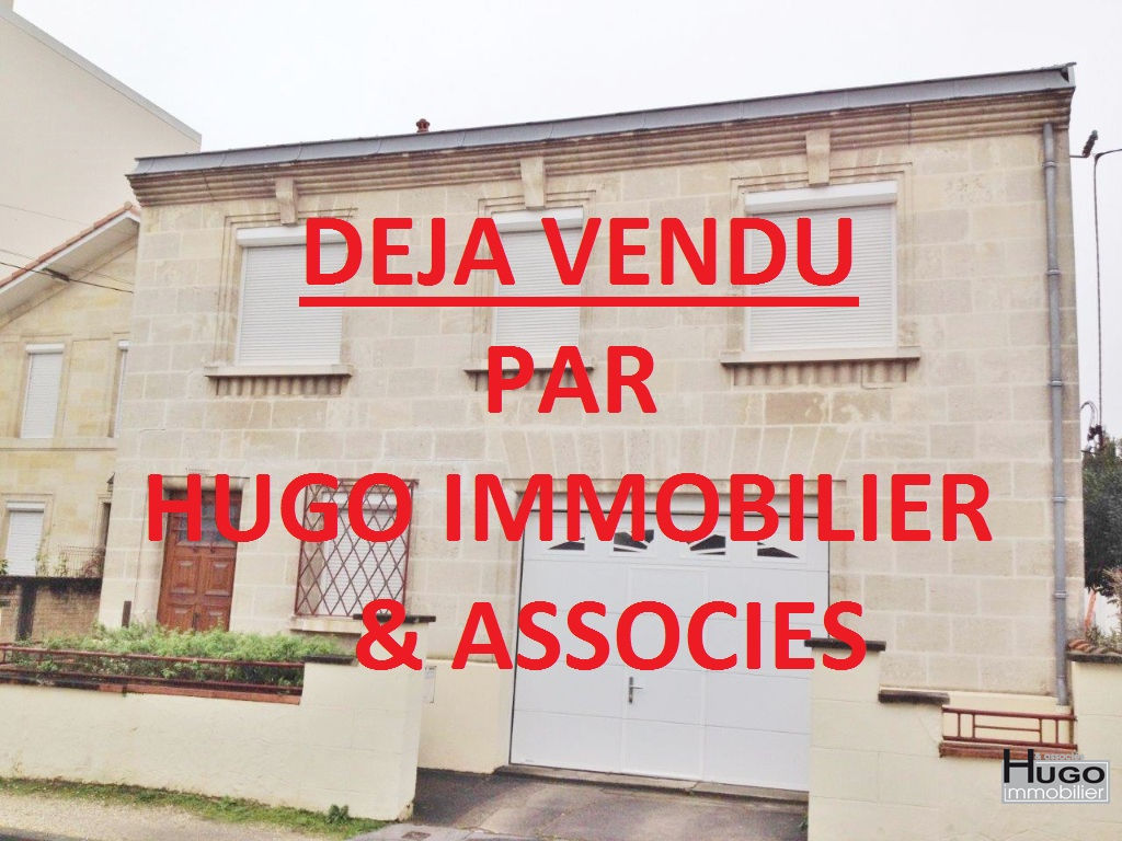 Photo DÉJÀ VENDU PAR HUGO IMMOBILIER & ASSOCIES !!! EXCLUSIVITE ! BORDEAUX C.H.U - ST AUGUSTIN - MAISON EN PIERRE 123M² + GARAGE 110M² + TERRASSE + JARDINET. image 1/2