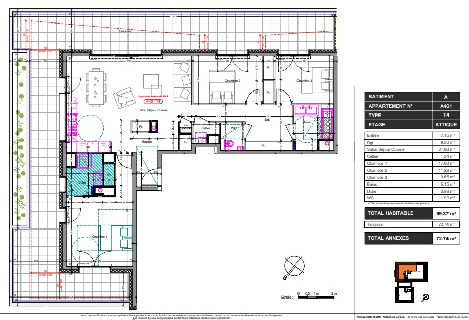 Photo Appartement T4 de 99.37 m² en attique - Thonon-Les-Bains image 2/3
