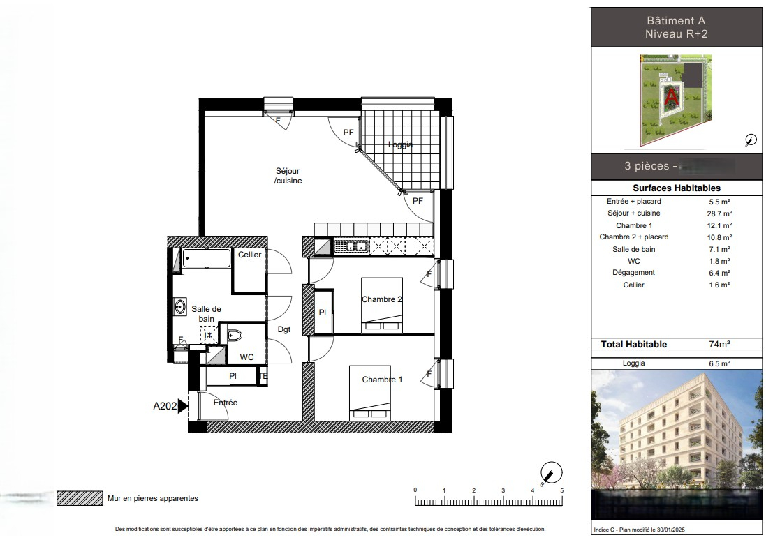 Photo Appartement T3 de 57.50 m² au 2ème étage - FERNEY-VOLTAIRE image 2/4
