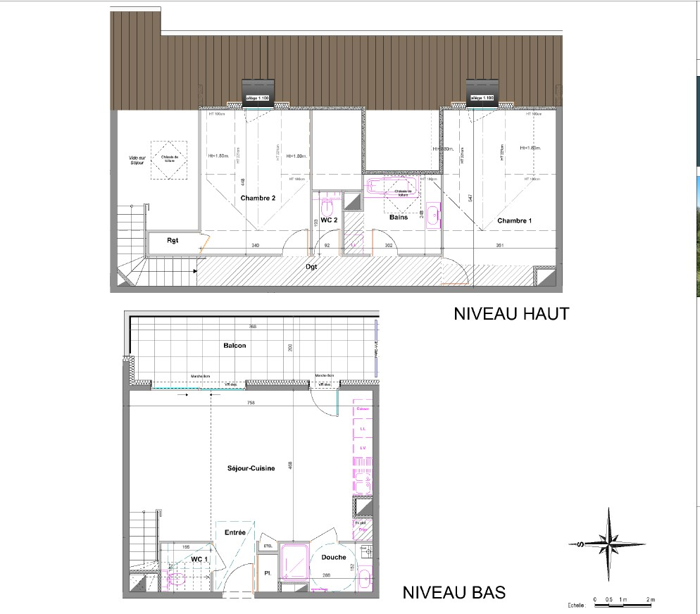 Reignier -Esery - Appartement T3 Attique Duplex de 86.51 m²