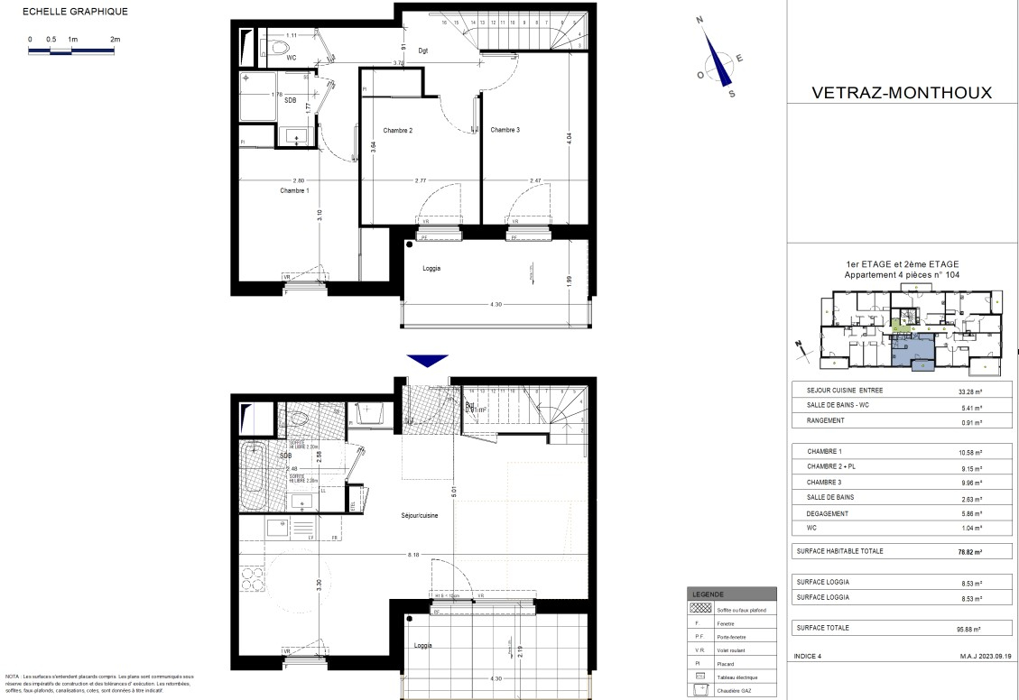 Photo Duplex T4 de 79.9 m² au 1er étage - Vétraz Monthoux image 3/4