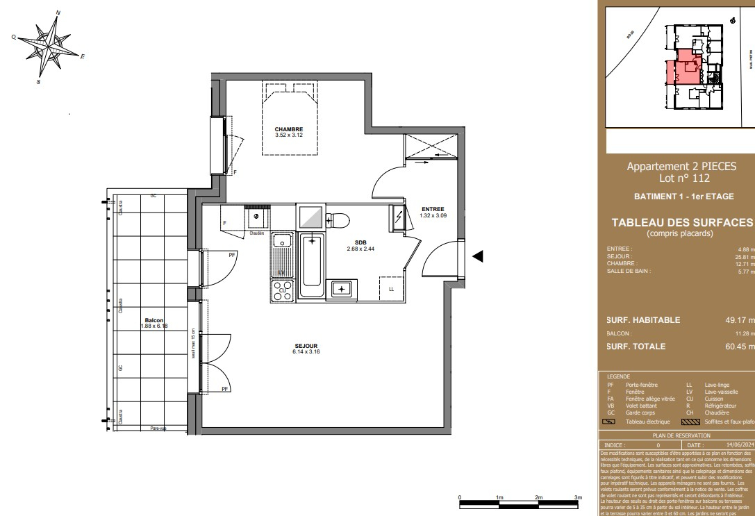 Appartement Type 2 de 49.17 m² - Bons en Chablais