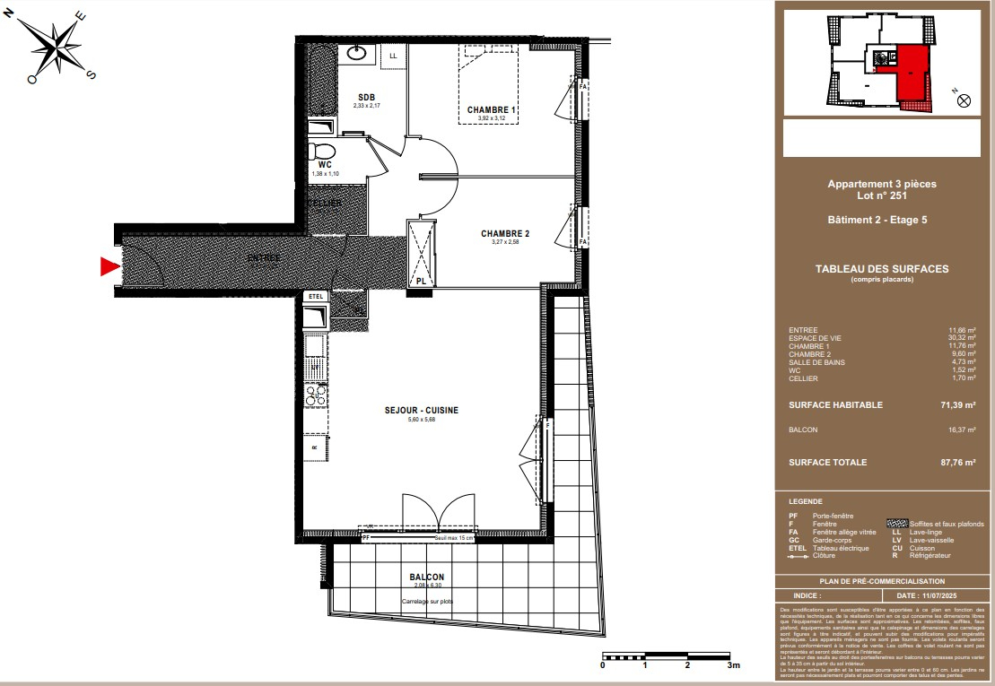 Photo À vendre  - Grand T3  avec balcon exposé Sud-Ouest - Thonon-les-Bains image 2/3