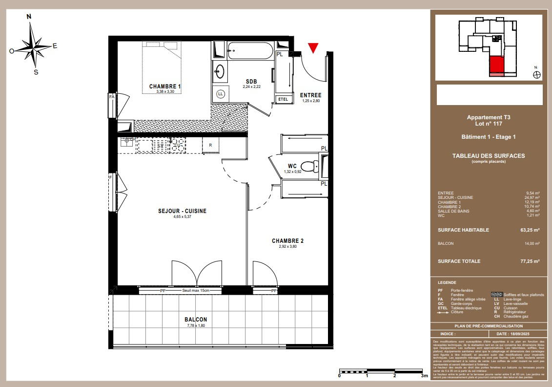 Ambilly  - Appartement T3 de 63.25 m²