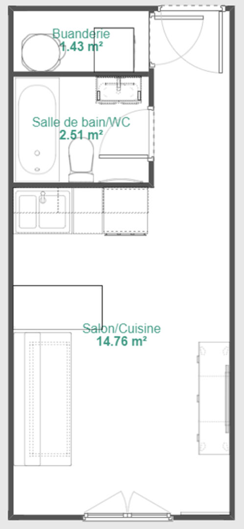 Photo Studio rénové à vendre - ANGERS Saint-Jacques - Idéal investisseur image 6/6