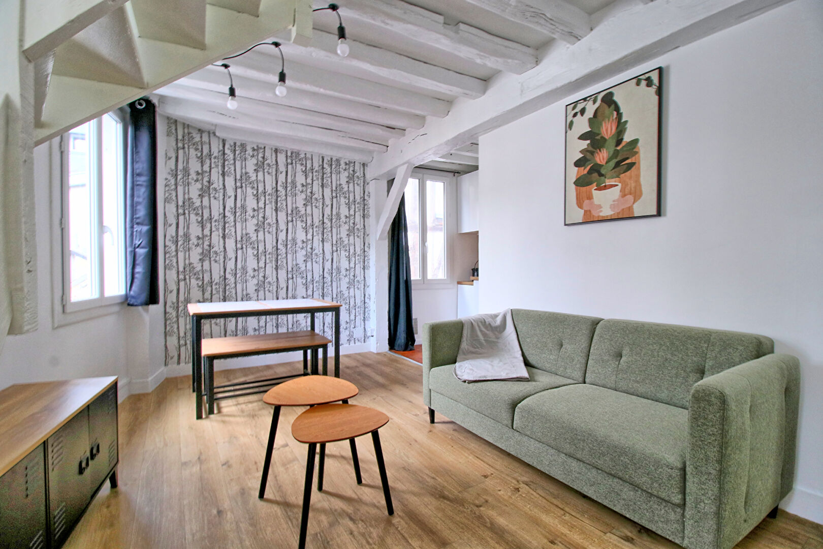 A LOUER - Superbe T2 duplex meublé, entièrement rénové - Hyper centre Rouen