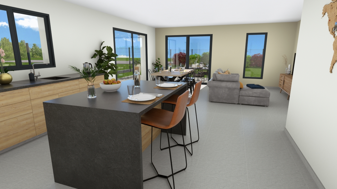 Photo Terrain + Maison (parcelle de  m²) ref  464 image 3/4