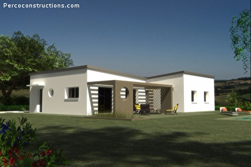 Maison à Plougasnou de plain pied contemporaine avec 4 chambres