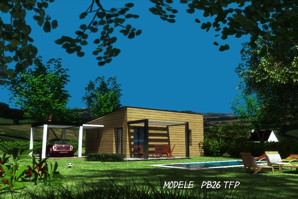 Maison bois plain-pied à Dinéault de 2 chambres