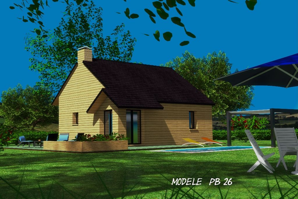Maison bois à Lampaul Ploudalmézeau plain- pied de 2 chambres - 213 945