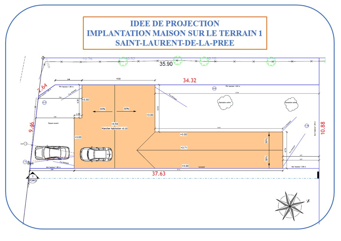 Photo Terrain Saint Laurent De La Pree 401 m2 image 2/4