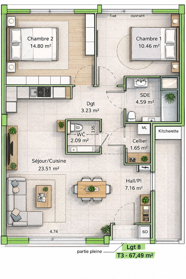 appartement 66m² BESANCON - photo 1