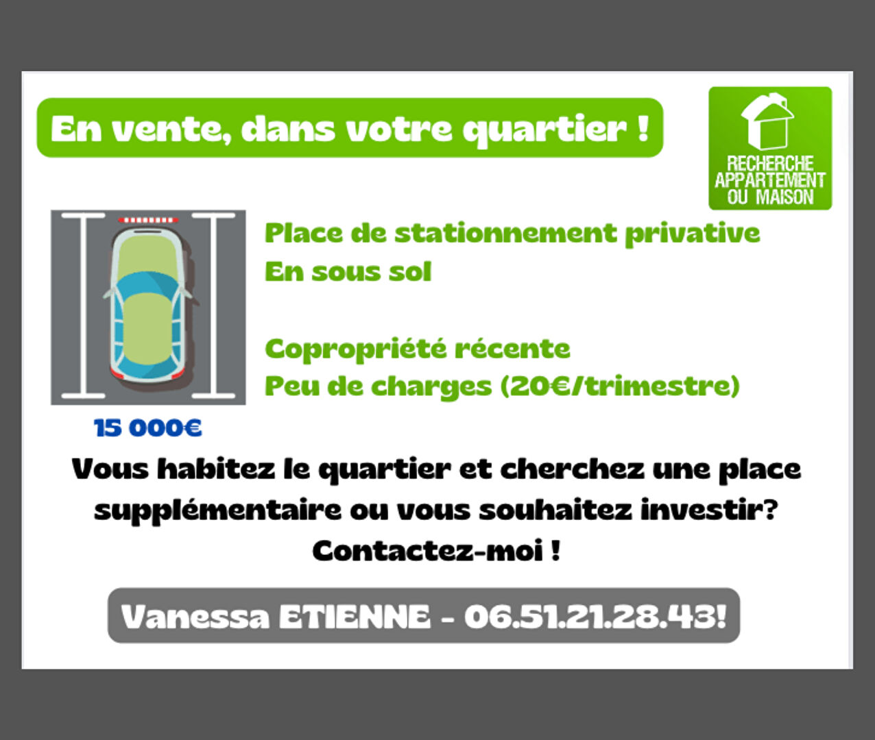 Place de parking privative Lyon 8ème
