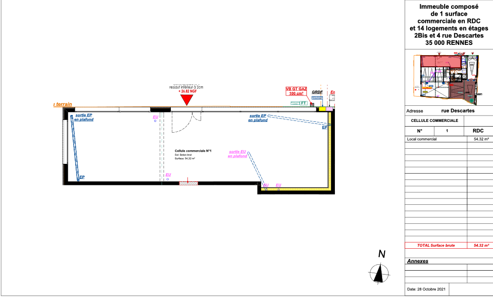 Photo Bureaux Rennes  gare 54.32 m2 image 2/3