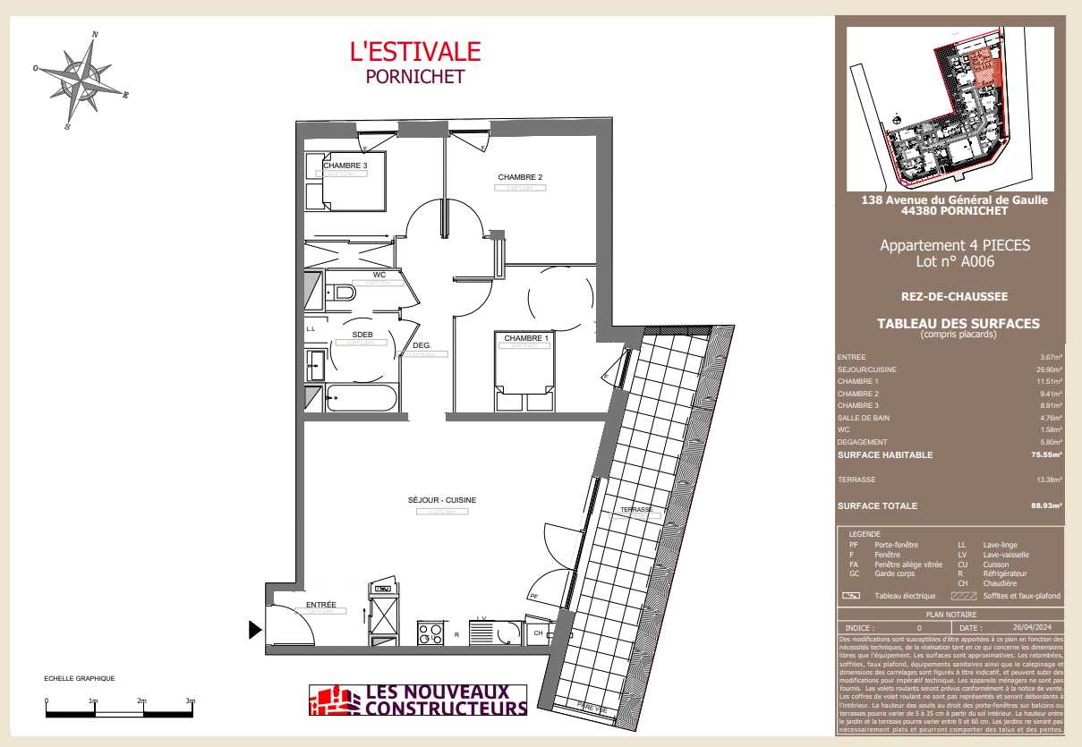 Appartement  4 pièce(s)