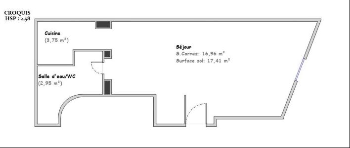 Photo Paris XX - Quartier de Belleville - Studio 24.11m² image 4/4