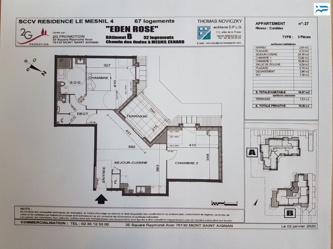 Photo F3 NEUF BALCON ET PARKINGS - MESNIL ESNARD image 3/6