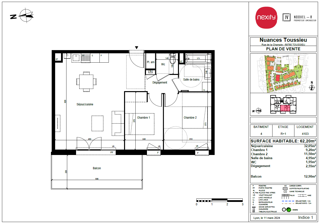 Photo Appartement Toussieu 3 pièce(s) 62.20 m2 image 3/3