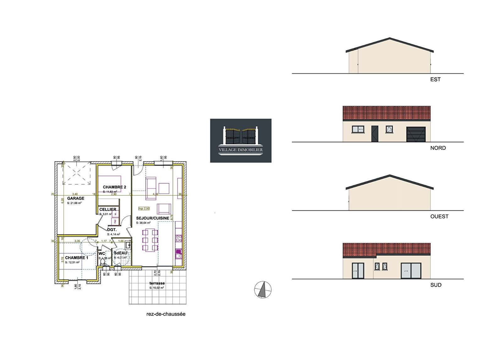 Photo TOUSSIEU - Maison de plain-pied de type 3 image 3/5