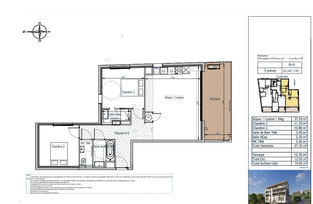 Appartement JUAN LES PINS 3 pièce(s) 67 m2