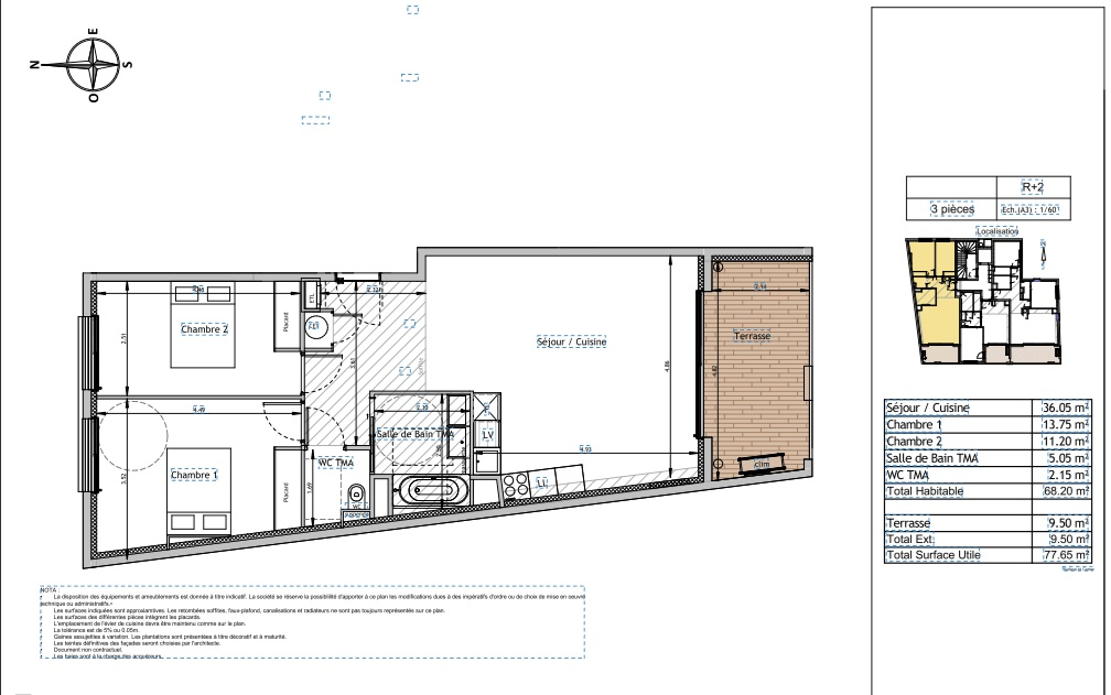 Appartement JUAN LES PINS 3pièce(s) 68 m2